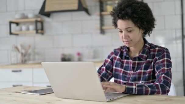 African American Woman working on Laptop - Кадри, відео