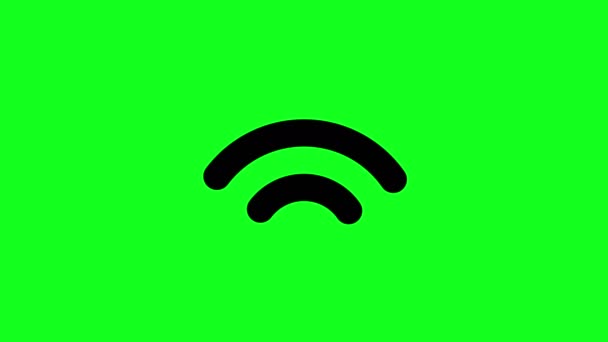 Πράσινο σήμα οθόνης ασύρματο σύμβολο wi fi - Πλάνα, βίντεο