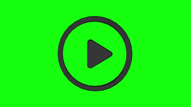 Yeşil ekran sembolü çal dur başlat döngüsü 3d - Video, Çekim