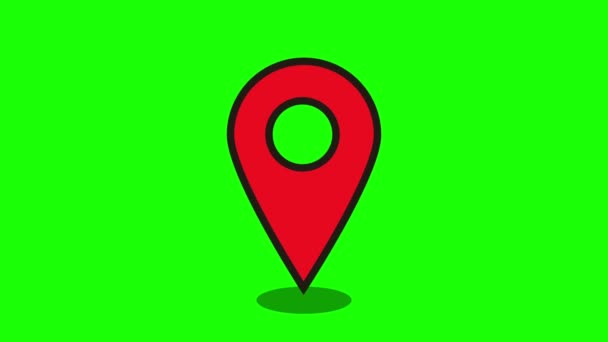 Green screen icon map gps location address flat - Footage, Video