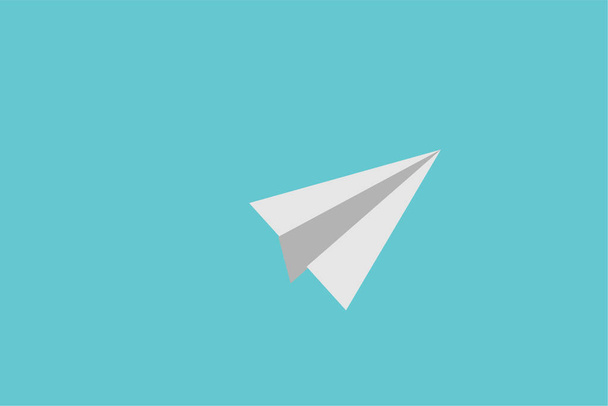 concept of business success, Paper plane white flying on sky between cloud. beautiful natural landscape. to the target. startup. creative idea. - Vector, Image