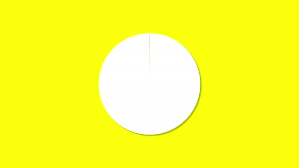 Κίτρινη αντίστροφη μέτρηση κυκλική ακολουθία χαριτωμένο αριθμούς επίπεδη - Πλάνα, βίντεο