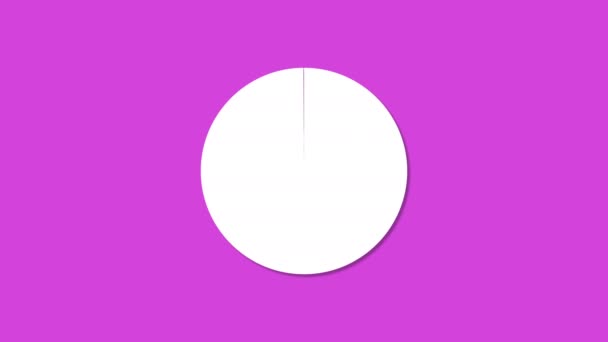 Ροζ χαριτωμένο χρονόμετρο κυκλικό αντίστροφη μέτρηση αριθμό επίπεδη - Πλάνα, βίντεο