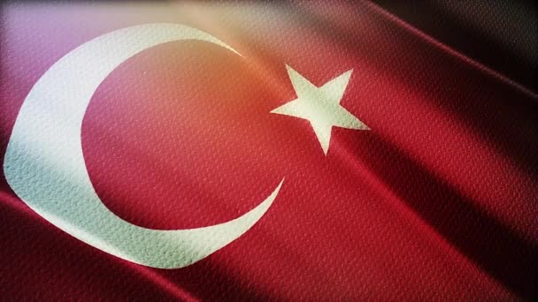 Σημαία Τουρκίας Ρεαλιστική 3d - Πλάνα, βίντεο