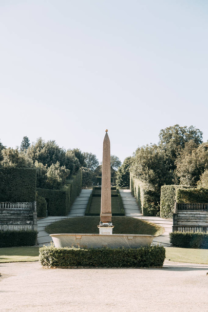 Architecture and panoramas of the Park of Italy. Boboli gardens in Florence.  - Фото, изображение
