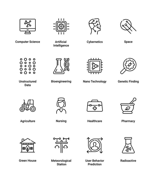 Science thin line icons easy to edit - Vector, Image