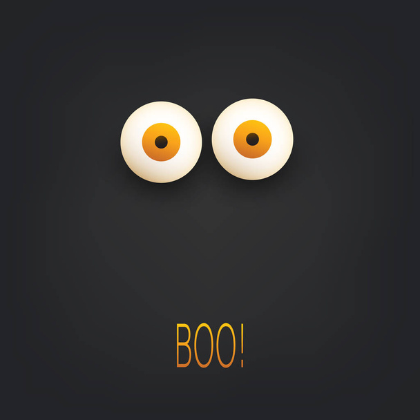 Modelo de cartão de Halloween feliz com Pop Out Eyes in the Dark - Ilustração vetorial
 - Vetor, Imagem