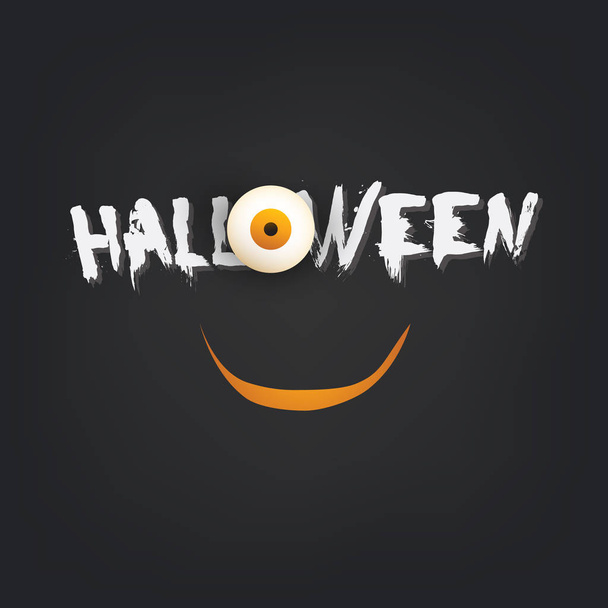 Happy Halloween - Halloween Card or Flyer Design Template with Pop Out Eye - Vetor, Imagem
