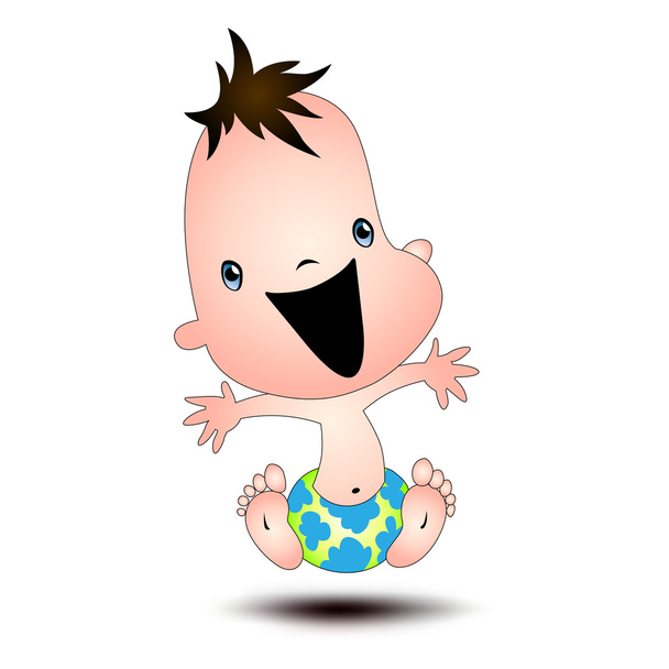 Happy little baby - vector illustration - Vector, Image
