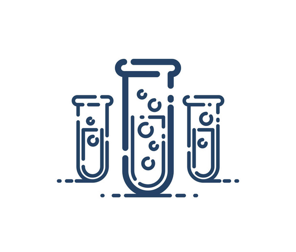 Test tube vector simple linear icon, science chemistry and medic - Vector, Imagen