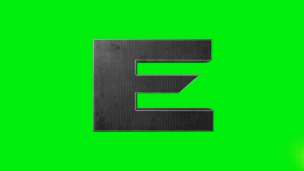 Zelená obrazovka kovová abeceda písmeno E laser animace - Záběry, video