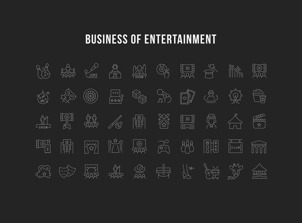 Set Vector Line Icons of Entertainment Business - Vector, Image