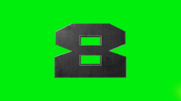 緑の画面金属番号8レーザーアニメーション - 映像、動画