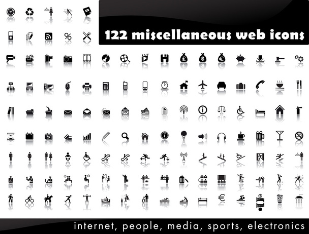 122 различных векторных иконки
 - Вектор,изображение