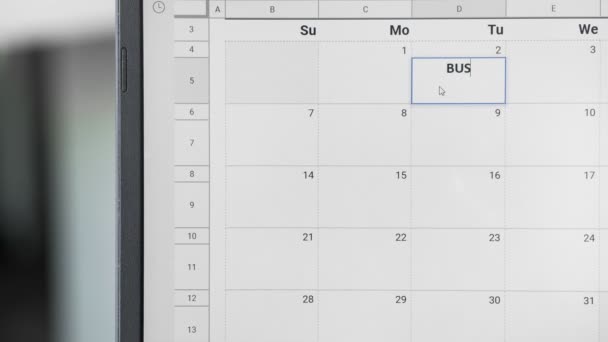 Kirjoittaminen BUSINESS Kokous 2th kalenterissa muistaa tämän päivämäärän
. - Materiaali, video