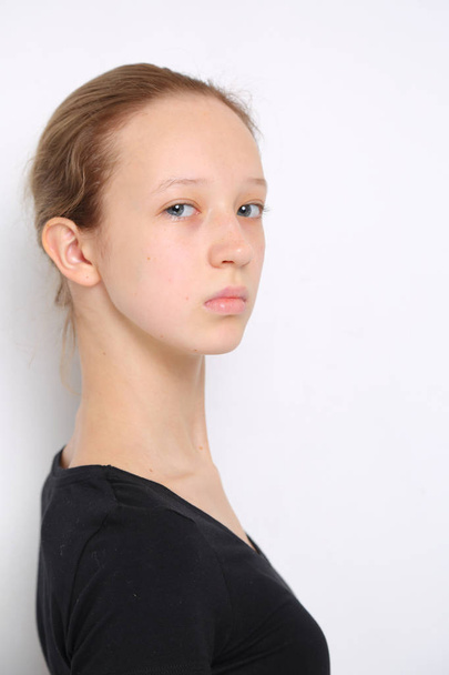 Caucasian teen girl studio portrait - Fotoğraf, Görsel