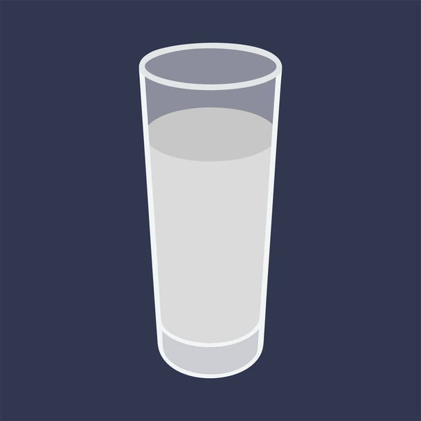 Vodka shot. Alcohol drink glass on dark blue background. Vector illustration. - ベクター画像