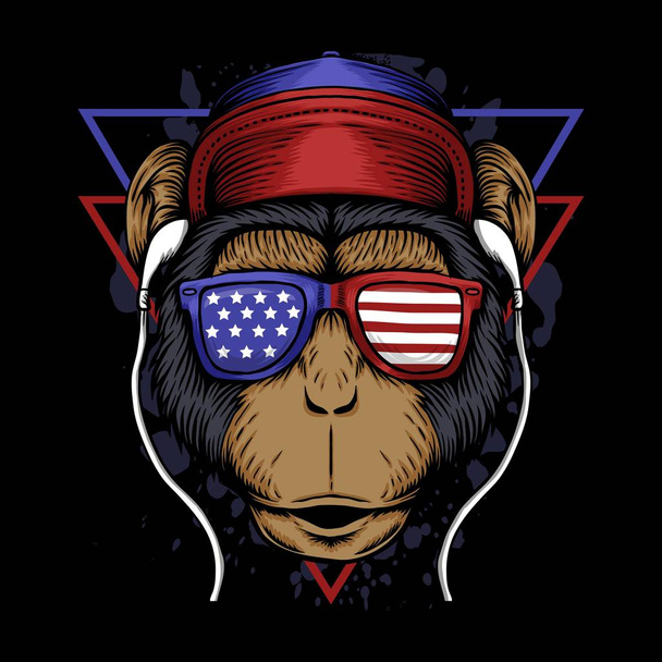 Векторная иллюстрация обезьяны для вашей компании или бренда
 - Вектор,изображение