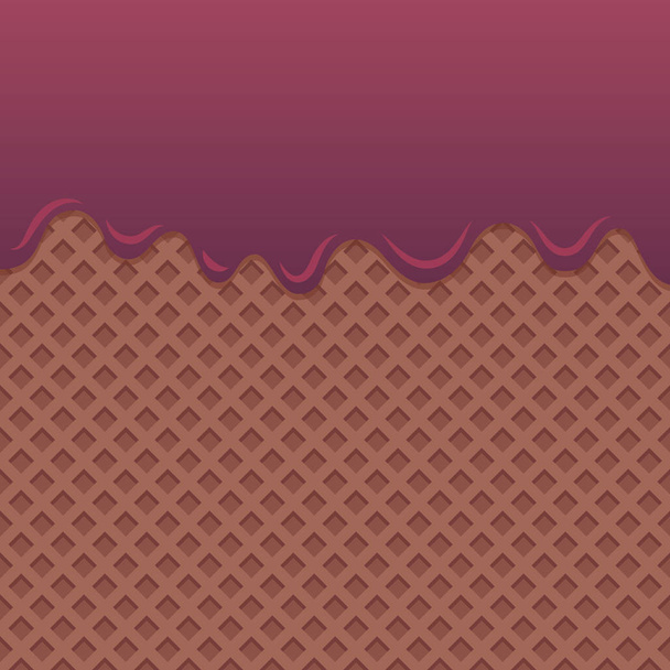 Flowing bluberry jam on chocolate wafer vector. - Vektor, obrázek