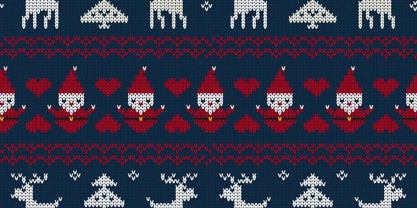 Weihnachten nahtlose Strickmuster Hintergrund, Weihnachten und Neujahr Grußkarten - Vektor, Bild