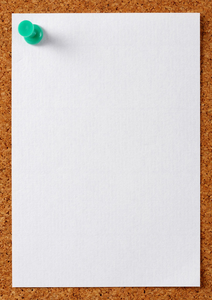 Note memo paper with green pin - Φωτογραφία, εικόνα
