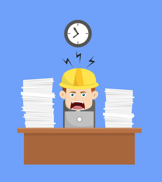 Engineer Builder Architect - Frustrated from Office Work - Vector, Image