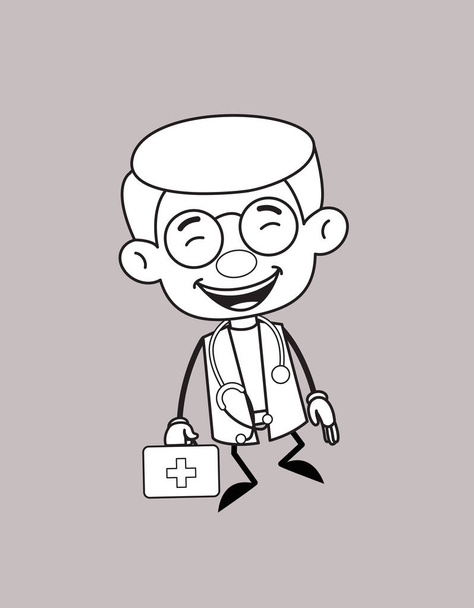Gynecologist Doctor - Cheerful Face with Holding Suitcase - Vettoriali, immagini