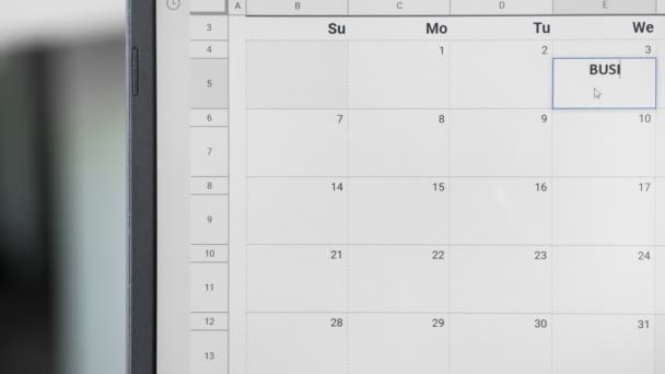 Írás Bussines Meeting 3-án a naptár emlékezni ezt a dátumot. - Felvétel, videó
