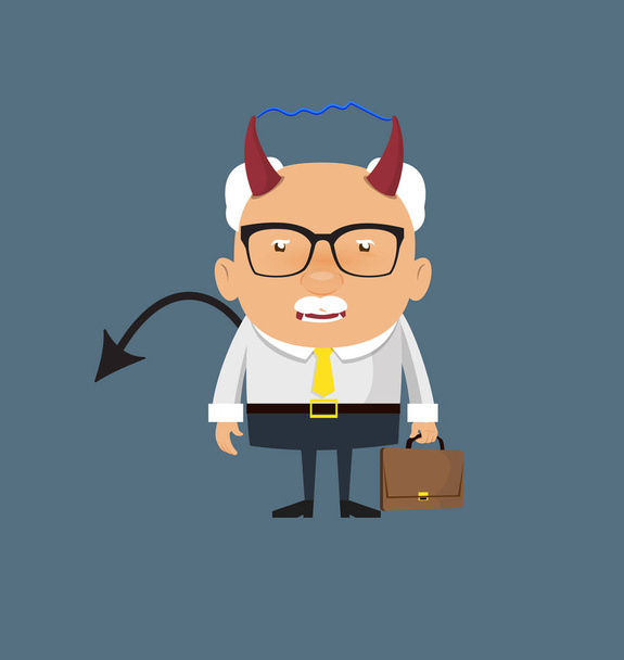 Old Boss Businessman - Standing in Angry Mood - Vektor, Bild