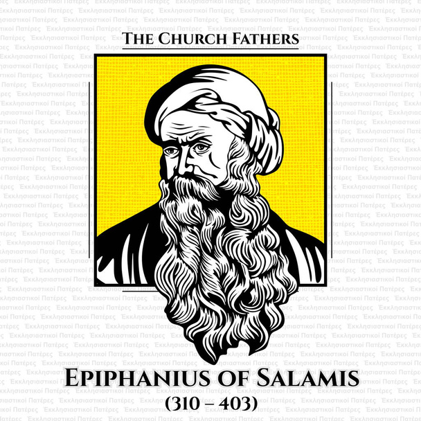 The church fathers. Epiphanius of Salamis (310 - 403) was the bishop of Salamis, Cyprus at the end of the 4th century. He is considered a saint and a Church Father by both the Orthodox and Roman Catholic Churches. - Vector, Image