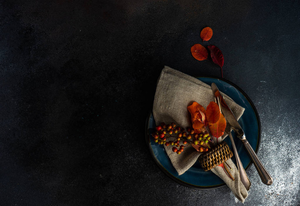 Autumnal table setting - Foto, afbeelding