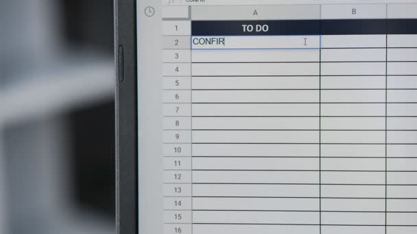 Person marking task CONFIRM MEETINGS WITH CLIENTS in online plan, to-do list - Footage, Video