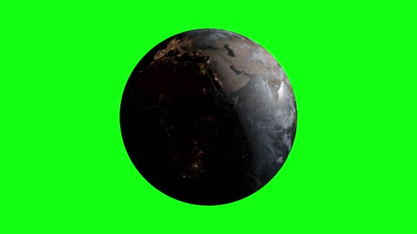 地球3Dループ地球3Dループ緑の画面3Dループ地球回転地球回転緑の画面回転地球昼夜緑の画面世界地球惑星地球緑の画面惑星昼夜 - 映像、動画
