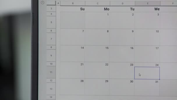 Schreiben Verkauf am 24. auf Kalender, um dieses Datum zu erinnern. - Filmmaterial, Video