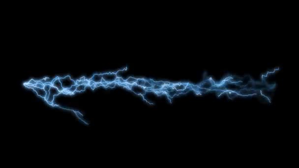 Strom knistert. abstrakter Hintergrund mit Lichtbögen. Realistische Blitzeinschläge. nahtloser Looping. blau - Filmmaterial, Video