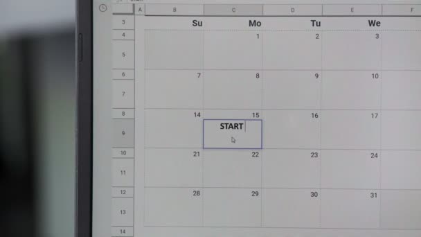 この日付を覚えておくためにカレンダーに15日の開始ジョブを書く. - 映像、動画