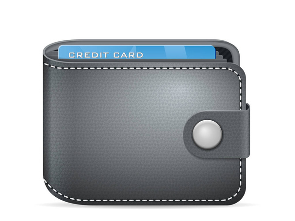 Wallet with credit card - Vektor, kép