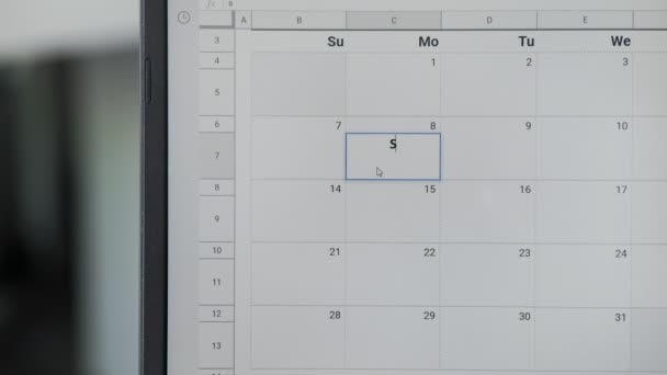 Schrijven Studie Tijd op 8e op kalender om deze datum te onthouden. - Video