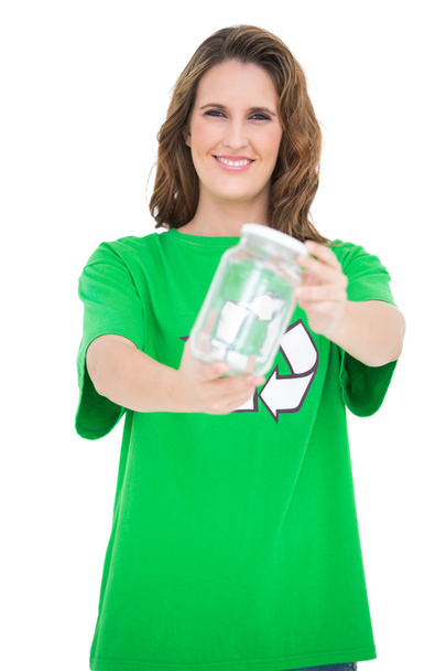 Smiling environmental activist holding glass - 写真・画像