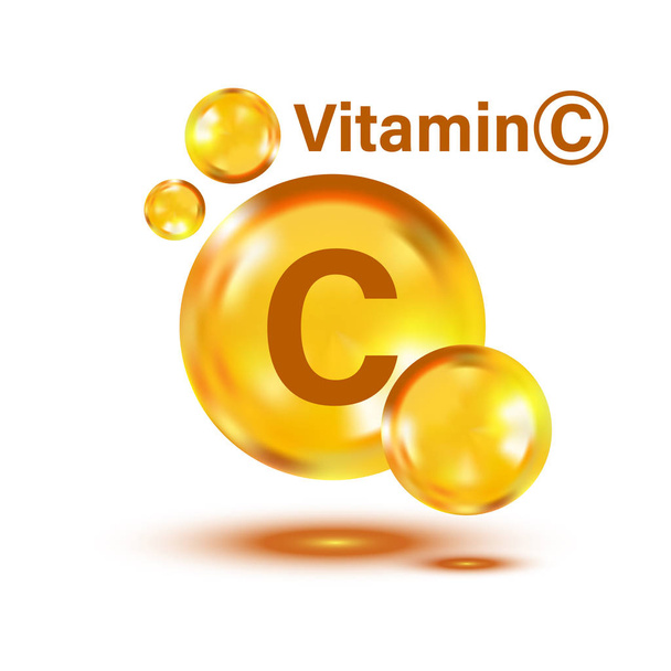 Icona di vitamina C in stile piatto. Illustrazione del vettore Capcule pillola o
 - Vettoriali, immagini
