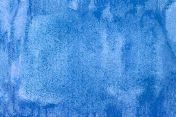 Abstract hand painted on paper blue watercolor texture. High res - Foto, imagen