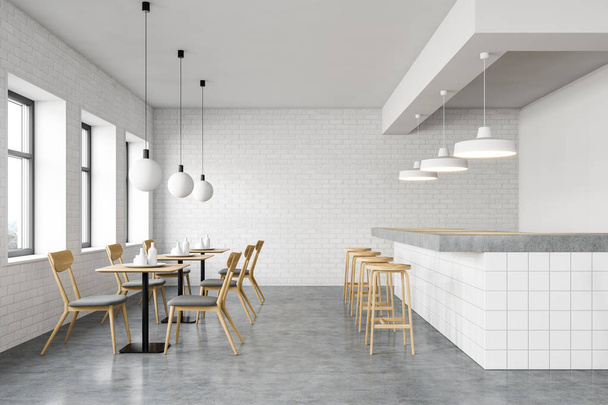Interior of stylish cafe with long bar stand - Foto, immagini