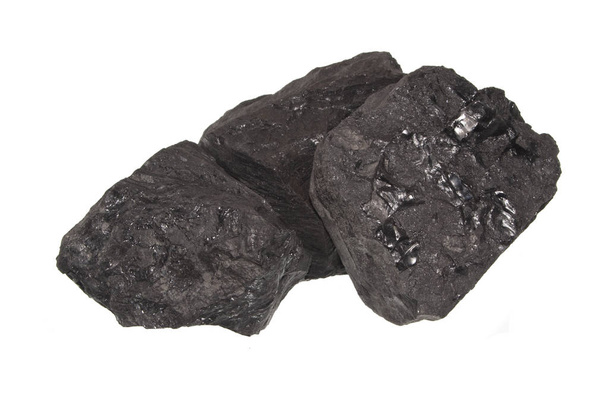 carvão isolado sobre fundo branco - Foto, Imagem