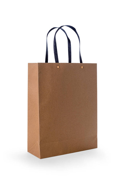 Brown Paper sacos de compras isolados no fundo branco - Foto, Imagem