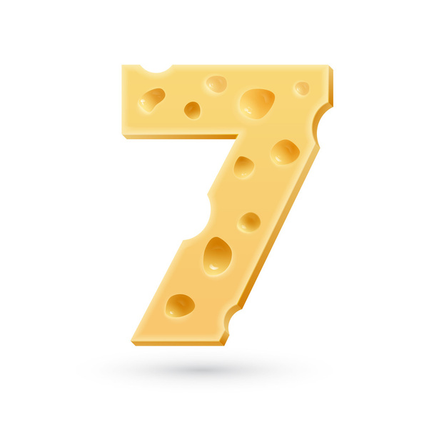 Seven cheese number - Vektör, Görsel