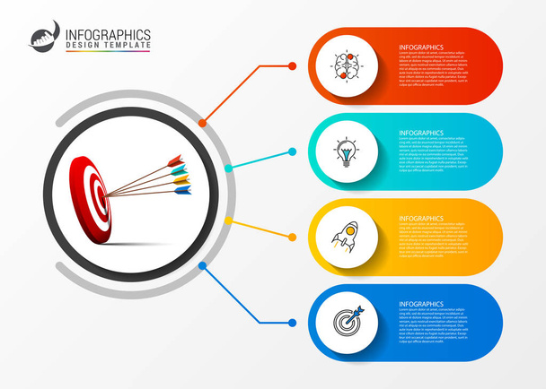 Infographic design template. Creative concept with 4 steps - Vector, imagen