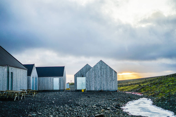 アイスランドの小屋、 Vatnajokull - 写真・画像