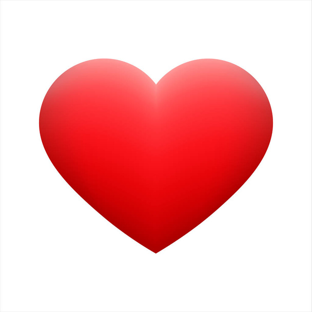 Emoticono de forma de corazón rojo vectorial en el fondo
. - Vector, Imagen