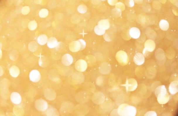 Gold Bokeh Light golden sparkle Background Christmas champagne star glow Loop stock, footage, video - Footage, Video