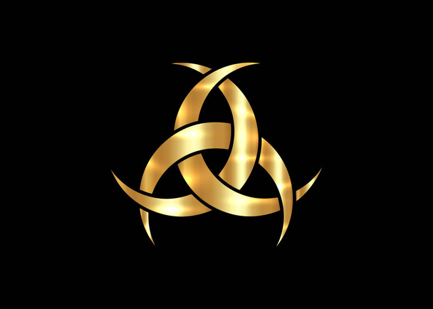Emblema d'oro di Diane De Poitiers, la luna dei Tre Crescenti Interlacciati. Simbolo di religione, icona di Odino. Golden lusso Celtico sacro fiore Wiccan divinazione, tatuaggio segno tribale isolato su sfondo nero
  - Vettoriali, immagini